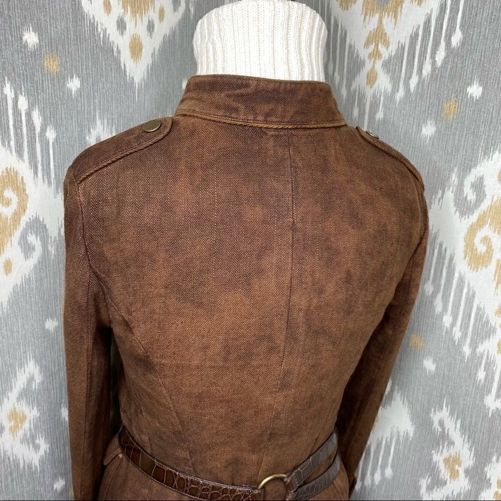 Ralph Lauren Collection Italian Linen Winslow Antique Brown Field Jacket - Picture 5 of 16